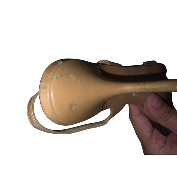 Jimmy Choo Slingback Beige Leather  US7 Heel 7.5cm elegant avant garde - Picture 8 of 9